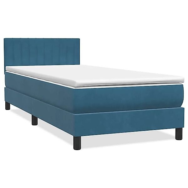 vidaXL Boxspringbett mit Matratze & LED Dunkelblau 90x210 cm Samt 3317059 günstig online kaufen