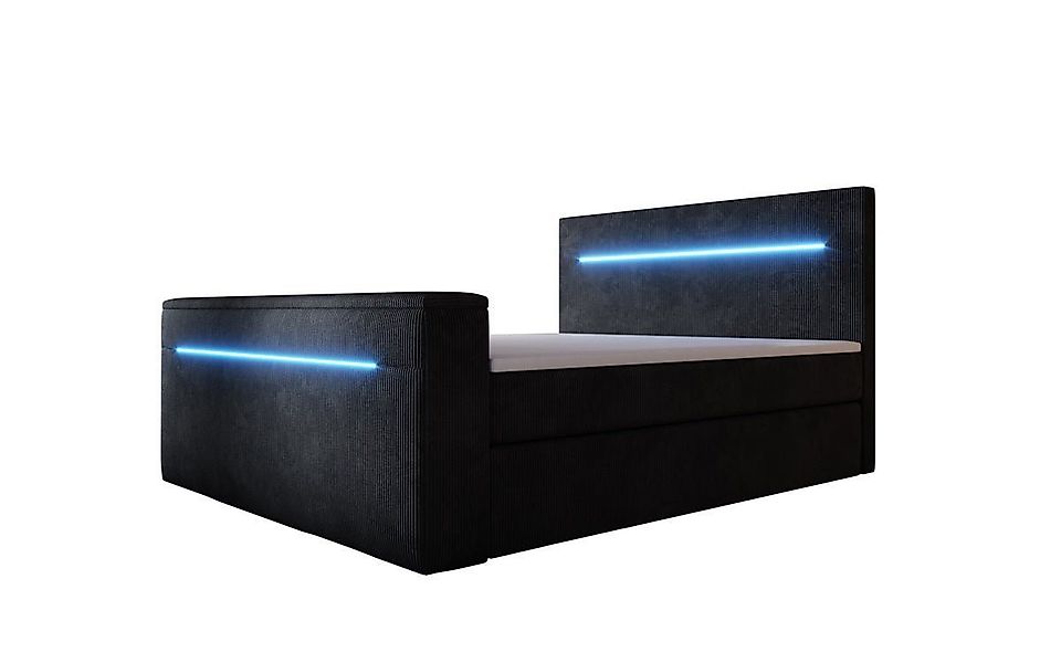 Luxusbetten24 Boxspringbett Sejour, mit TV-Lift, RGB-Beleuchtung und Staura günstig online kaufen