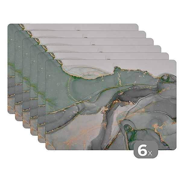 Platzset Gold - Marmor - Grün günstig online kaufen