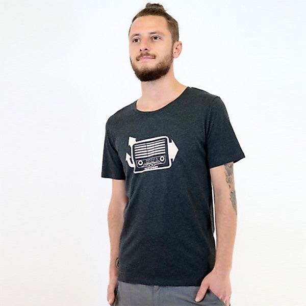T-shirt "Radio", Herren, Bedruckt, Siebdruck, Bio-baumwolle, Musik Retro günstig online kaufen