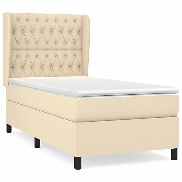 vidaXL Boxspringbett mit Matratze Creme 100x200 cm Stoff1389040 günstig online kaufen