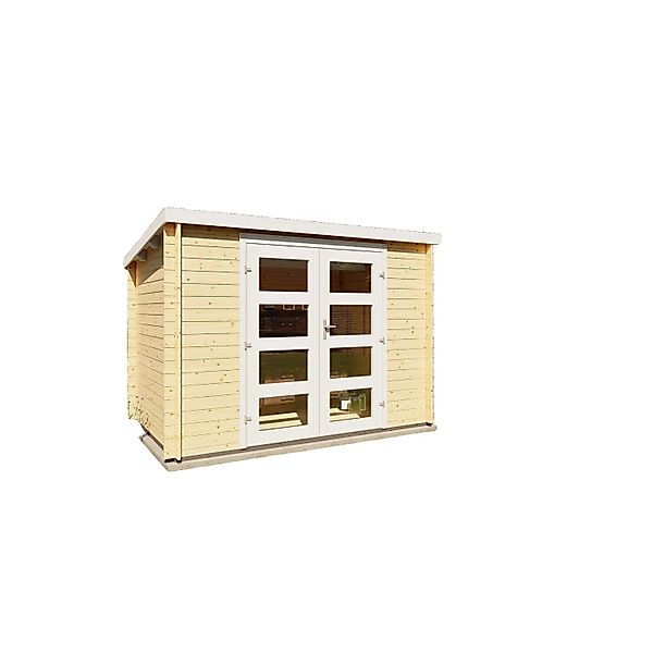 Finn Art Blockhaus Finn art Blockhaus 28mm Flachdach Gartenhaus aus Holz Fu günstig online kaufen