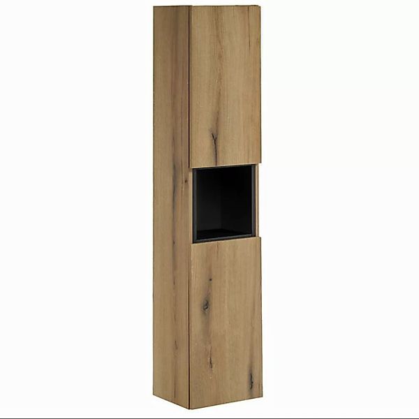 Lomadox Hochschrank NEWPORT-56-OAK mit Regaleinsatz, in Eiche und schwarz, günstig online kaufen