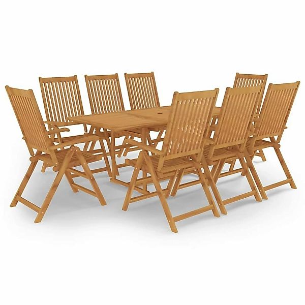 9-tlg. Garten-essgruppe Massivholz Teak günstig online kaufen