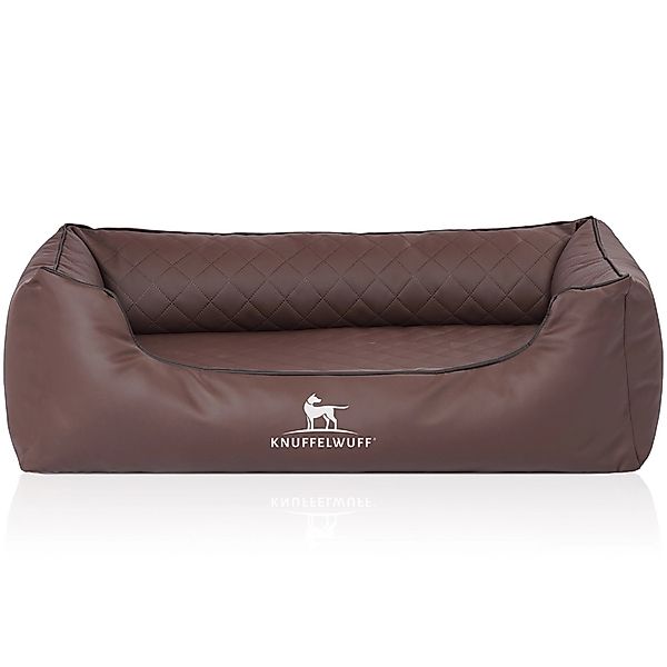 Knuffelwuff Hundebett Madison Orthopädisch Kunstleder XL 105 x 75cm Braun günstig online kaufen