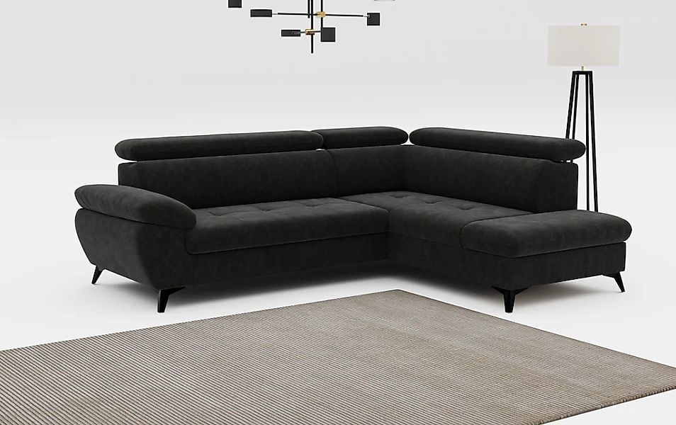 COTTA Ecksofa "Hudson L-Form, B: 256 cm" mit Kopfteilverstellung, optional günstig online kaufen
