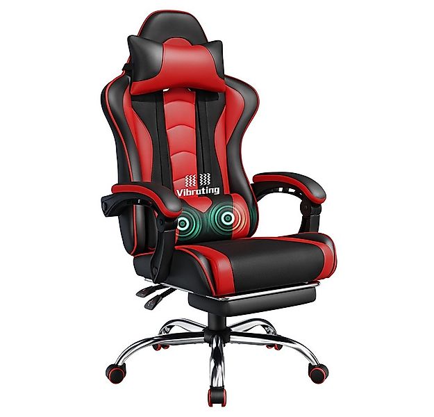 Yaheetech Gaming-Stuhl mit Massagefunktion & Kopfstütze & Fußstütze Ergonom günstig online kaufen