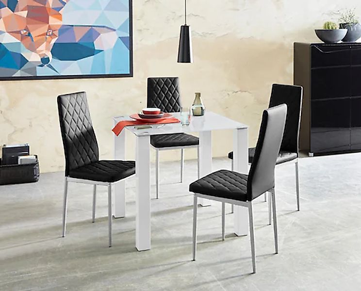 INOSIGN Essgruppe Set, 5 Stk. tlg. mit Glastisch, Breite 80 cm günstig online kaufen