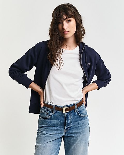 Gant Kapuzensweatjacke "SHIELD ZIP HOODIE", Grafische GANT-Stickerei auf de günstig online kaufen