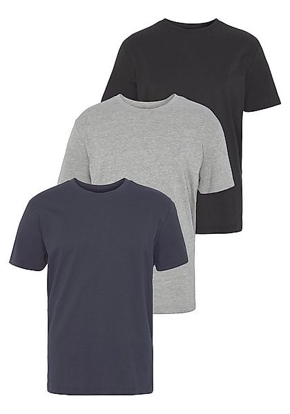 Man's World T-Shirt neue Farben! (3er-Pack) Kurzarm, unifarben, Rundhals, a günstig online kaufen