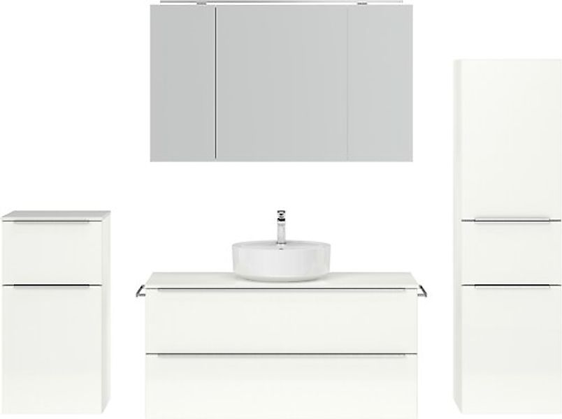 nobilia® Badmöbel-Set »Alvene« vormontiert, mit Soft-Close, 4 Stk. tlg. günstig online kaufen
