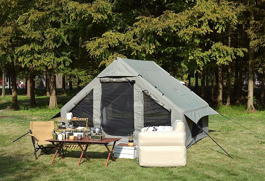 LVHOM aufblasbares Zelt 300x210x200cm(LxBxH) inkl. Handpumpe, Steildach, 2 günstig online kaufen