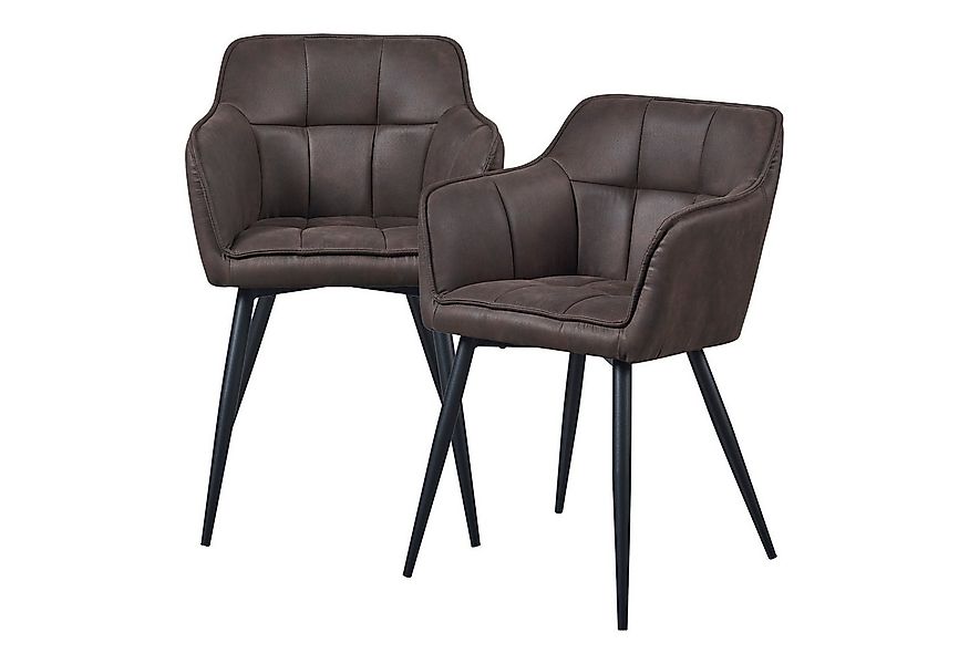 en.casa Esszimmerstuhl (Set, 2 St), »Birmingham« gepolstert 81x57x53 cm Dun günstig online kaufen