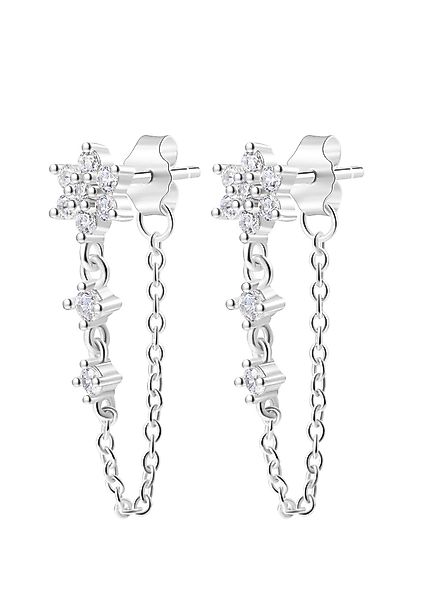 Hey Happiness Paar Ohrhänger Silber 925 Damen Zirkonia, Kette Ohrringe 18 R günstig online kaufen