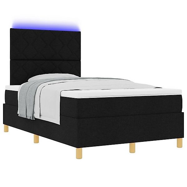 vidaXL Bett Boxspringbett mit Matratze & LED Schwarz 120x200 cm Stoff (1-tl günstig online kaufen