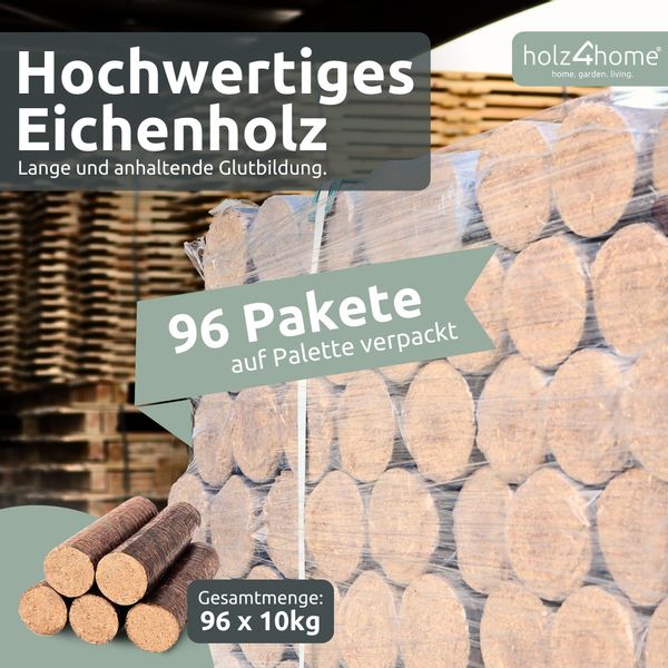 holz4home® Holzbriketts Hartholz-Eichenbriketts 960 kg auf günstig online kaufen