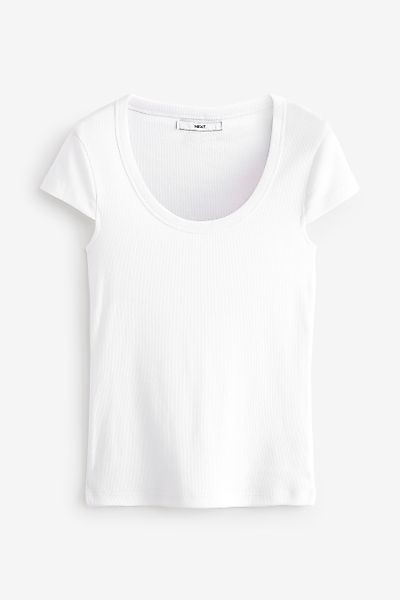 Next T-Shirt Slim Fit geripptes T-Shirt günstig online kaufen