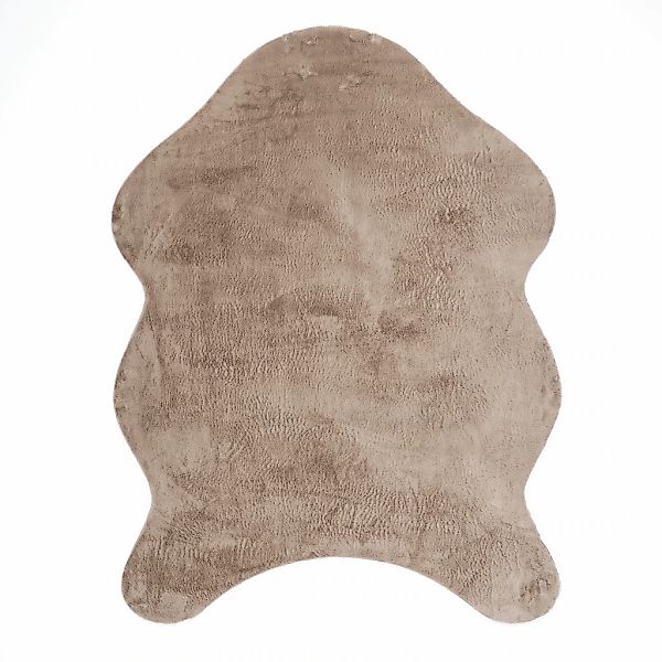 Paco Home Fellteppich "Pelt 640" fellförmig 16 mm Höhe Kunstfell, Uni Farbe günstig online kaufen
