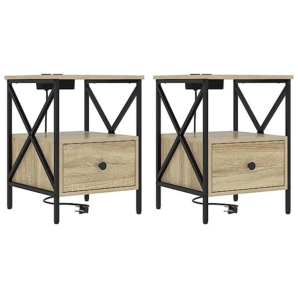 vidaXL Nachttisch Sonoma-Eiche 41,5 x 40,5 x 55 cm Holzwerkstoff 859553 günstig online kaufen