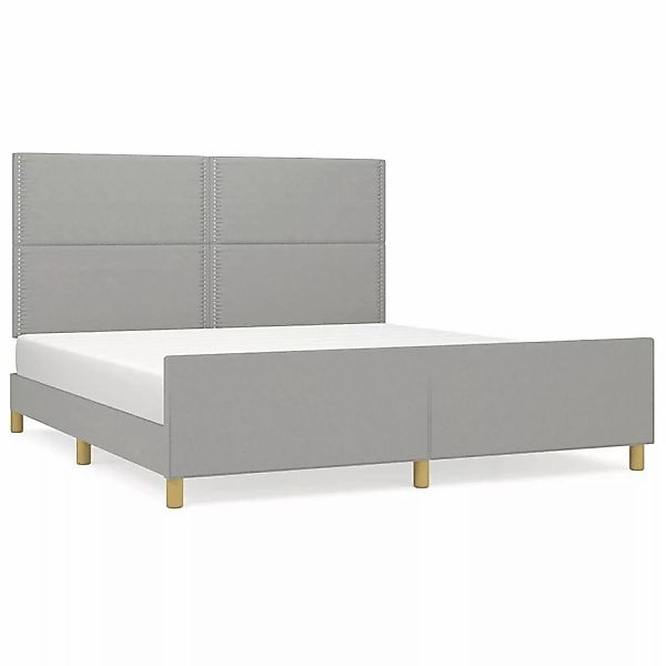vidaXL Bettgestell mit Kopfteil Hellgrau 180x200 cm Stoff Modell 71347858 günstig online kaufen