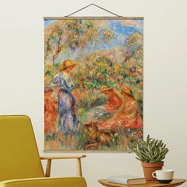 Stoffbild Kunstdruck mit Posterleisten - Hochformat Auguste Renoir - Landsc günstig online kaufen