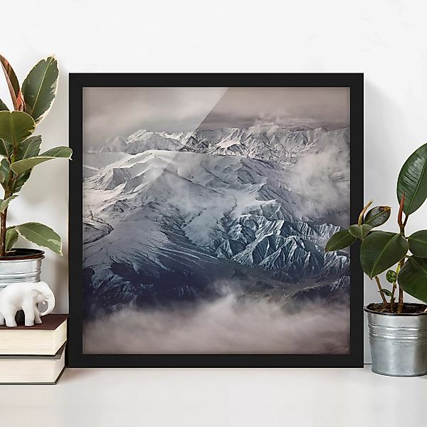 Bild mit Rahmen Natur & Landschaft - Quadrat Berge von Tibet günstig online kaufen
