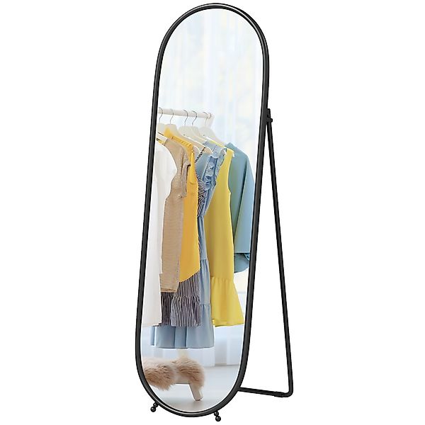 HOMCOM Ganzkörperspiegel, 160 x 40 cm Wandspiegel mit Ständer, Metallrahmen günstig online kaufen