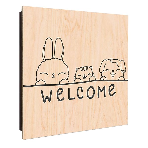 Banjado Großer Schlüsselkasten Holz 30x30cm Schwarz Scharnier Links 50 Hake günstig online kaufen