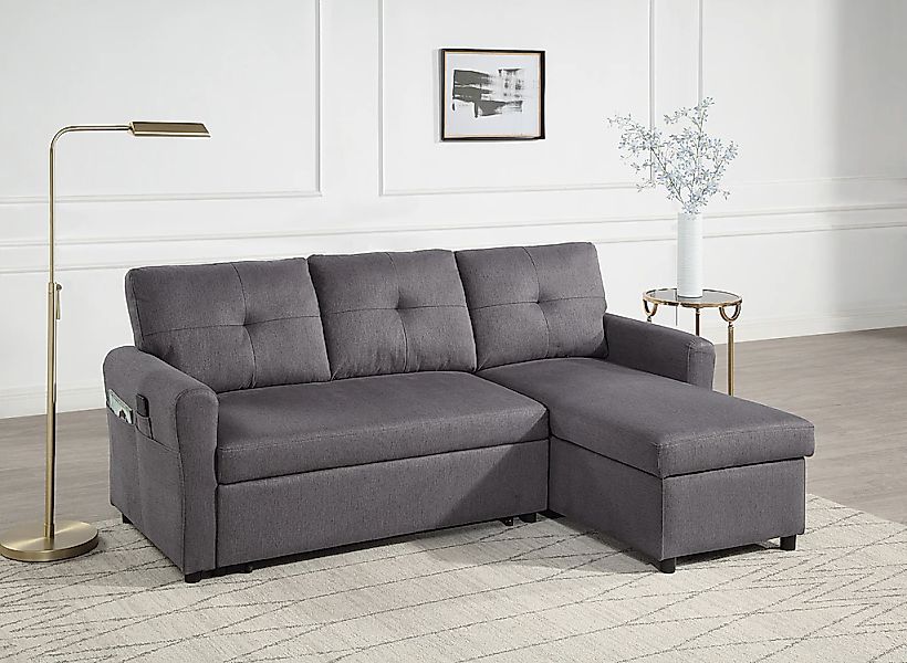 ATLANTIC home collection Schlafsofa "Gustavo L-Form, B: 199 cm" mit Bettfun günstig online kaufen