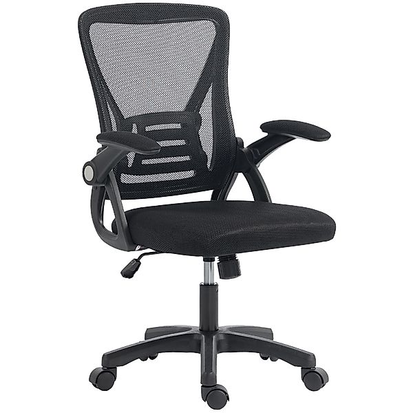HOMCOM Ergonomischer Bürostuhl, Mesh-Bürostuhl mit klappbaren Armlehnen, hö günstig online kaufen