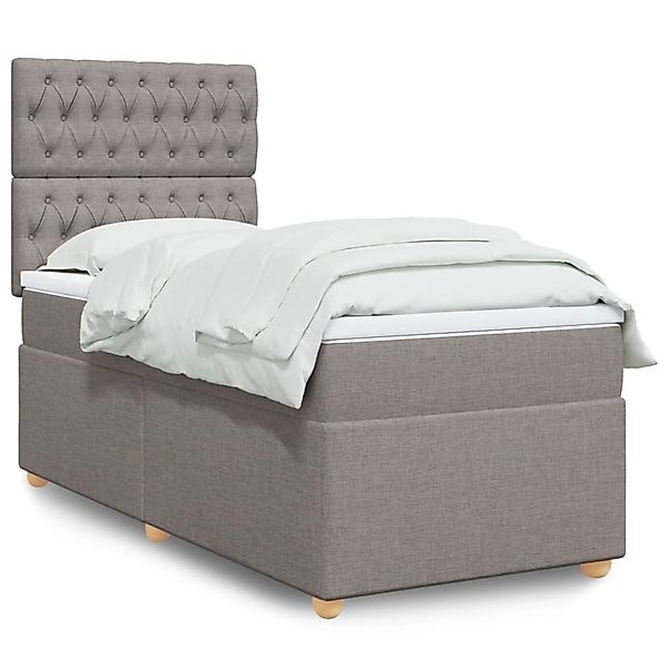 vidaXL Boxspringbett mit Matratze Taupe 90x190 cm Stoff 3293446 günstig online kaufen
