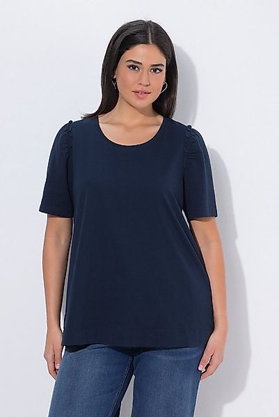 Ulla Popken T-Shirt T-Shirt Rüsche A-Linie Rundhals Halbarm günstig online kaufen