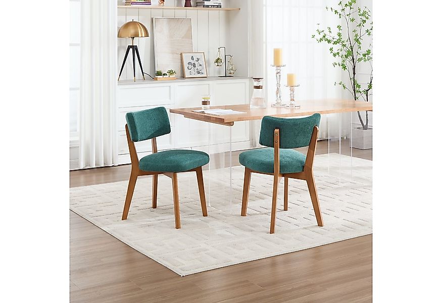 STILVORA 4-Fußstuhl mit gepolsterten Sitz,Küchenstuhl Gartenstuhl mit Holzb günstig online kaufen