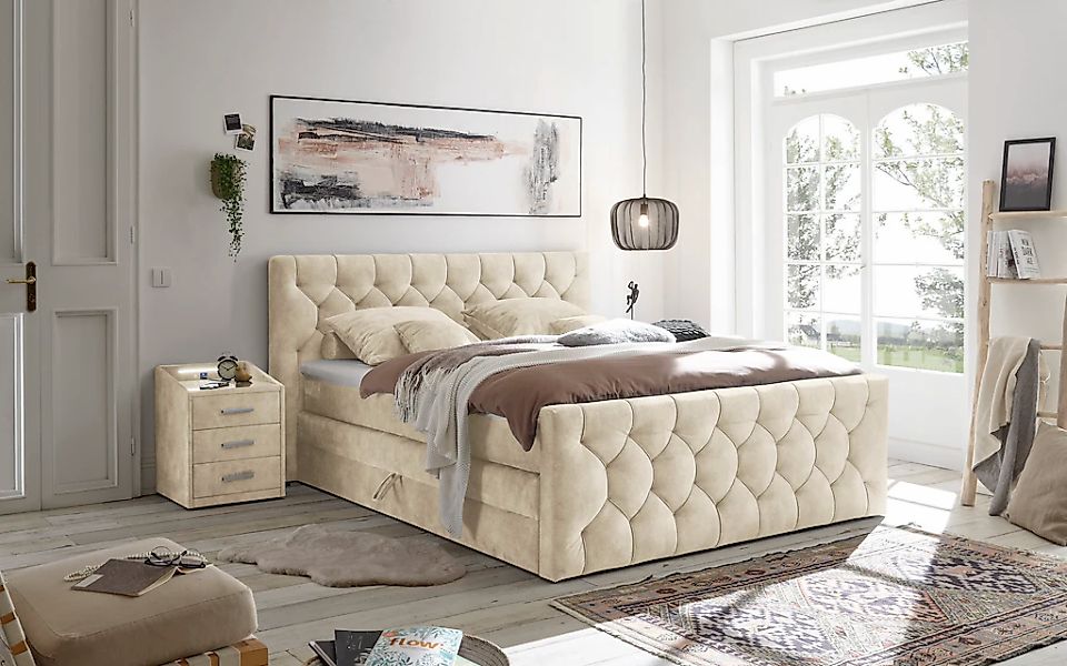 ED EXCITING DESIGN Boxspringbett ""Cashfield" Topseller inkl. zwei Bettkäst günstig online kaufen