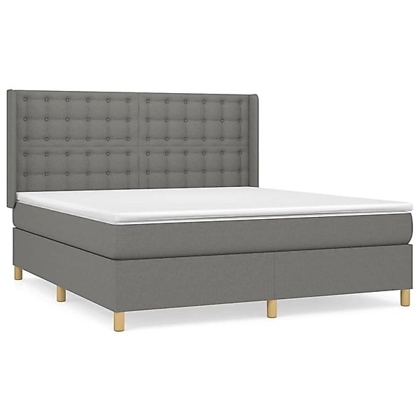 Vidaxl Boxspringbett Mit Matratze Dunkelgrau 160x200 Cm Stoff günstig online kaufen