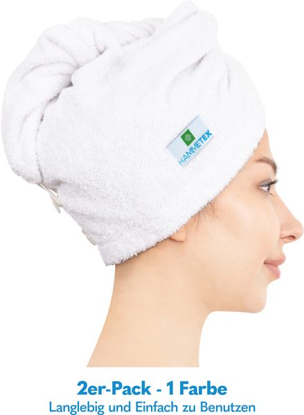 HAMMETEX Turban-Handtuch "2er Set Haarturban Damen, 100% Baumwolle, Flausch günstig online kaufen