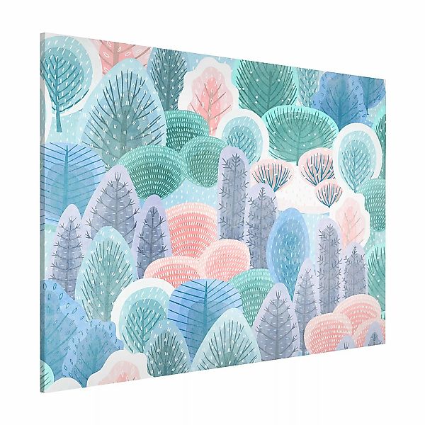 Magnettafel Glücklicher Wald in Pastell günstig online kaufen