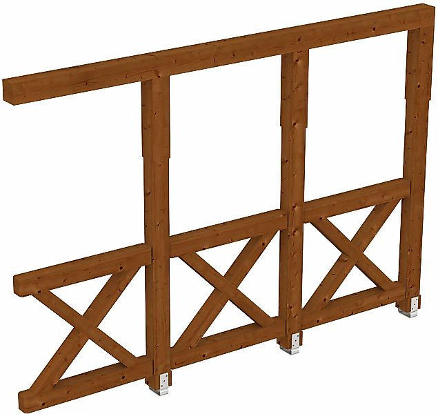 Skan Holz Seitenwand Andreaskreuz 305 x 210 cm Douglasie Nussbaum günstig online kaufen
