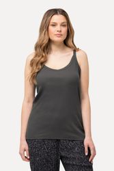 Ulla Popken Longtop Ripptop Slim V-Ausschnitt günstig online kaufen
