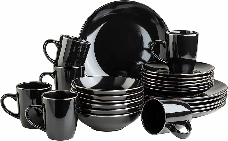 MÄSER Kombiservice "Geschirr-Set, Service Metallic Rim" messingfarben schim günstig online kaufen