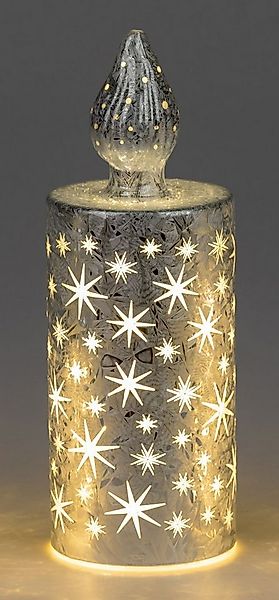 formano LED Dekolicht Kerze Frosty silber 15cm 17cm 20cm, LED fest integrie günstig online kaufen