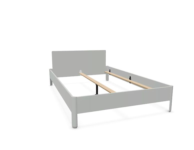 NAIT Doppelbett farbig lackiert Lichtergrau 140 x 220cm Mit Kopfteil günstig online kaufen