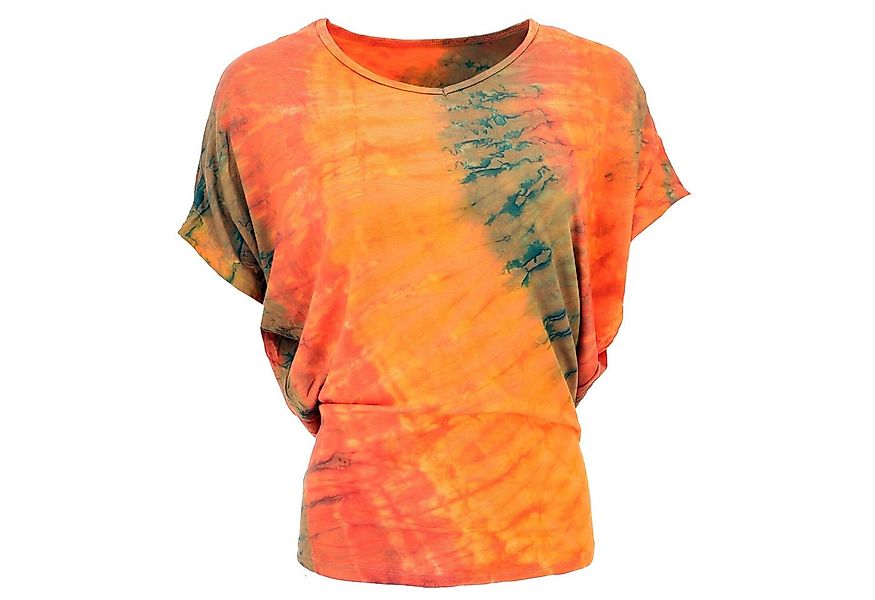 Guru-Shop T-Shirt Batikshirt mit Fledermausärmeln, lockeres.. Festival, Eth günstig online kaufen