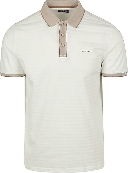 State of Art Poloshirt Jersey Structured Stripe Weiß - Größe XXL günstig online kaufen
