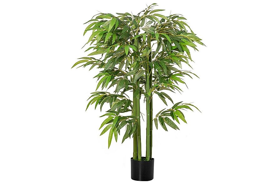 Kunstpflanze groß 140 cm Plastik künstliche Pflanzen im Topf Bambus, HOMCOM günstig online kaufen