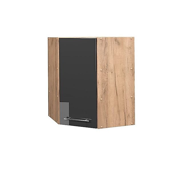 Vicco Eckhängeschrank Fame-Line Anthrazit Hochglanz/Goldkraft Eiche 57 cm günstig online kaufen