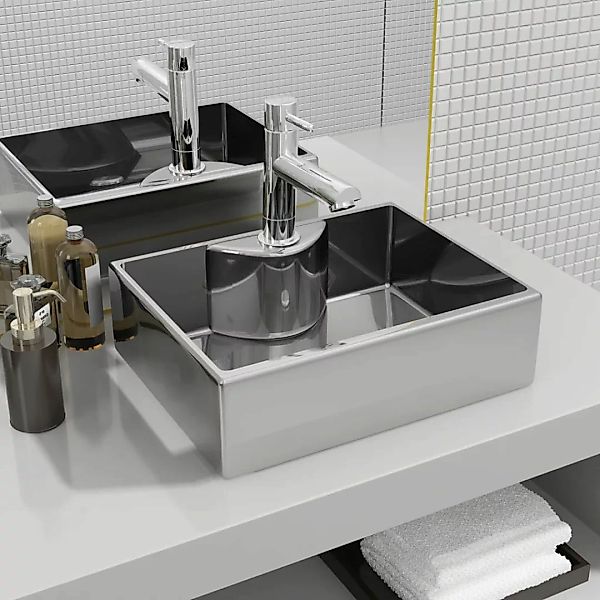 vidaXL Waschbecken Waschbecken mit Wasserhahnloch 48x37x13,5cm günstig online kaufen