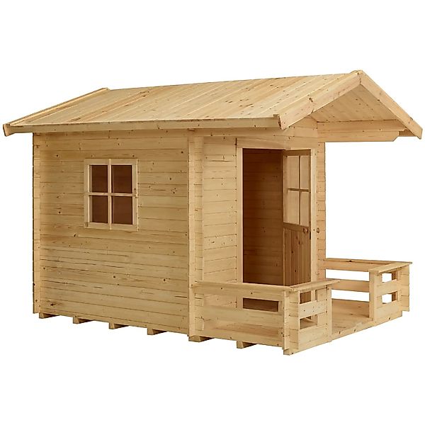 Plus A/S Spielhaus 182×161 cm + 72 cm Terrasse - unbehandelt günstig online kaufen