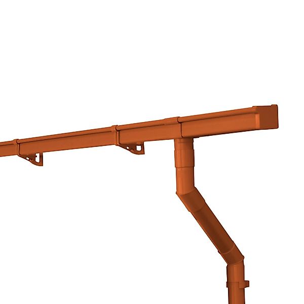 Inefa Dachrinnen Set PVC 4m NW 83 Kastenrinne für Gartenhaus Carport Braun günstig online kaufen