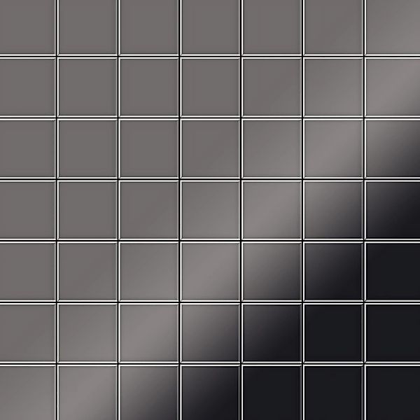 ALLOY Mosaik Fliese Massiv Metall Titan Hochglanz Dunkelgrau 1,6mm Attica-t günstig online kaufen